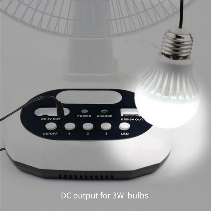 Women portable solar fan with USB charging function and integrated LED light Bowlift