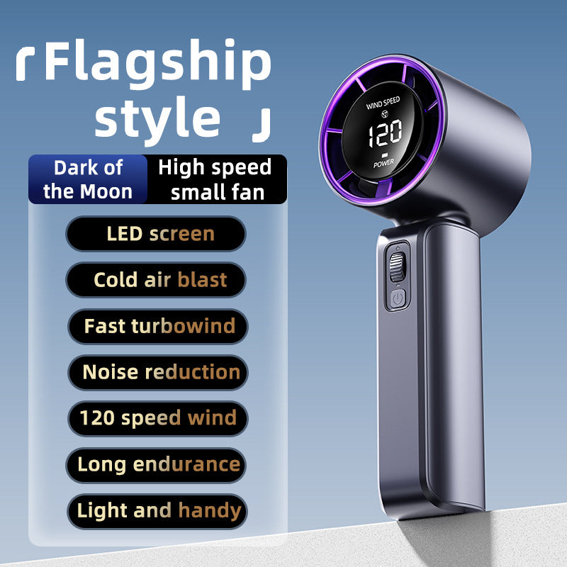 Unisex nan compact high-speed handheld fan with LED display rechargeable battery and quiet turbine Bowlift