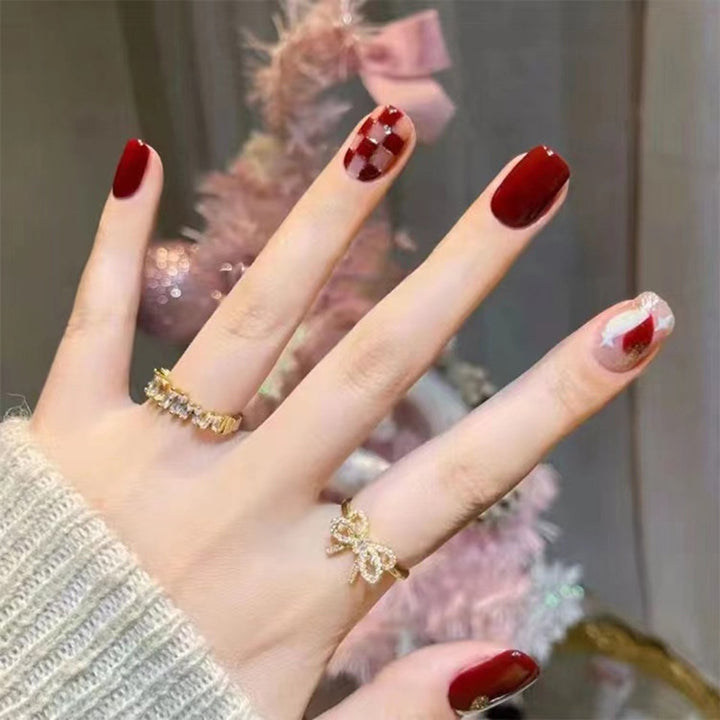 Stylish heart and ombre design artificial nails Bowlift