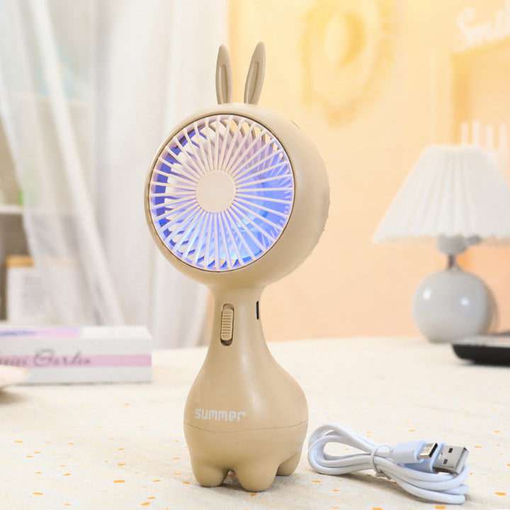 Women's Portable Hand Fan with Cute Ears Bowlift