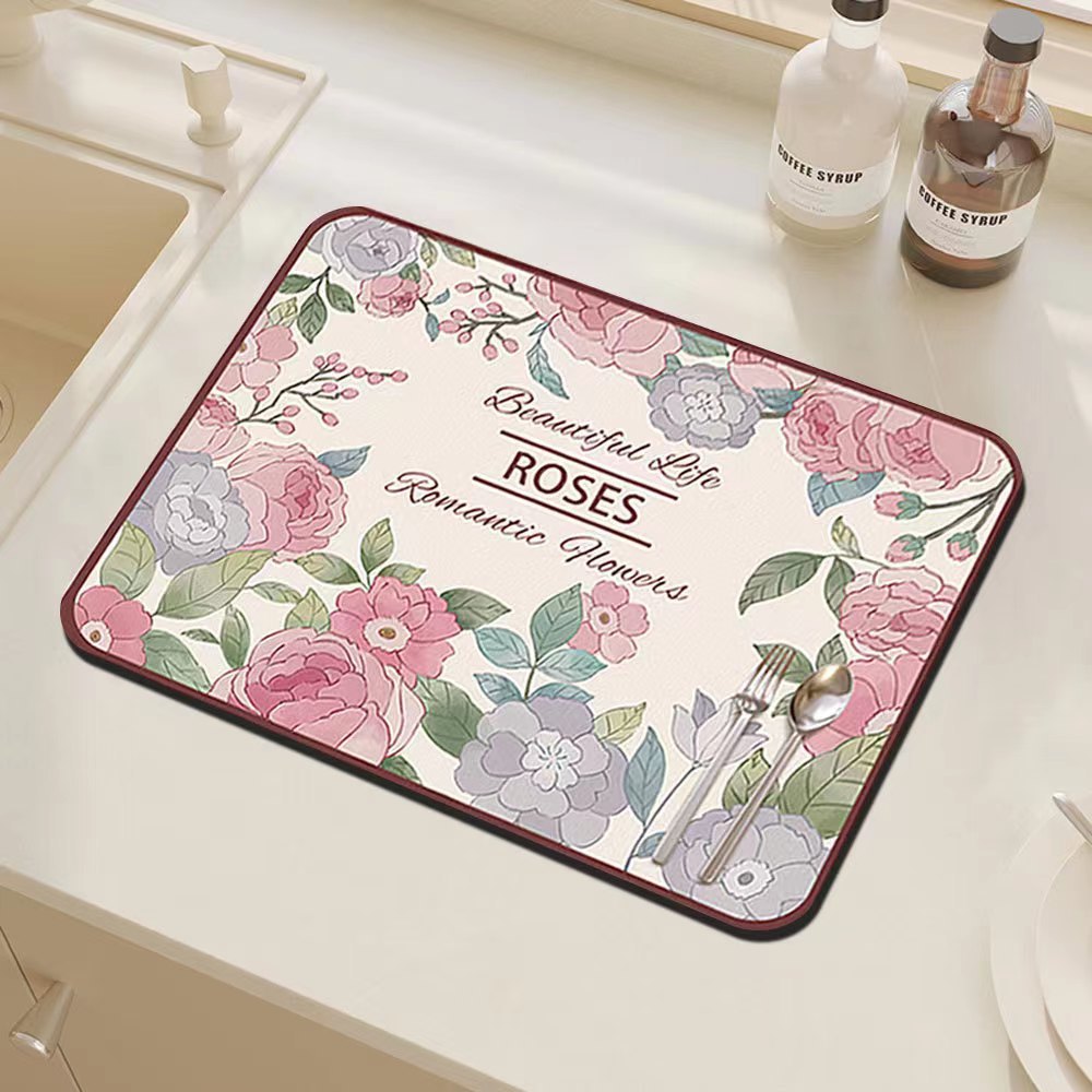 Floral Decorative Kitchen Mat Bowlift
