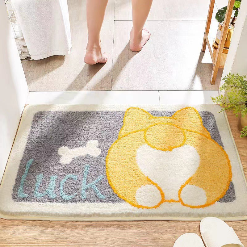 Playful Cat-Themed Bath Mat
