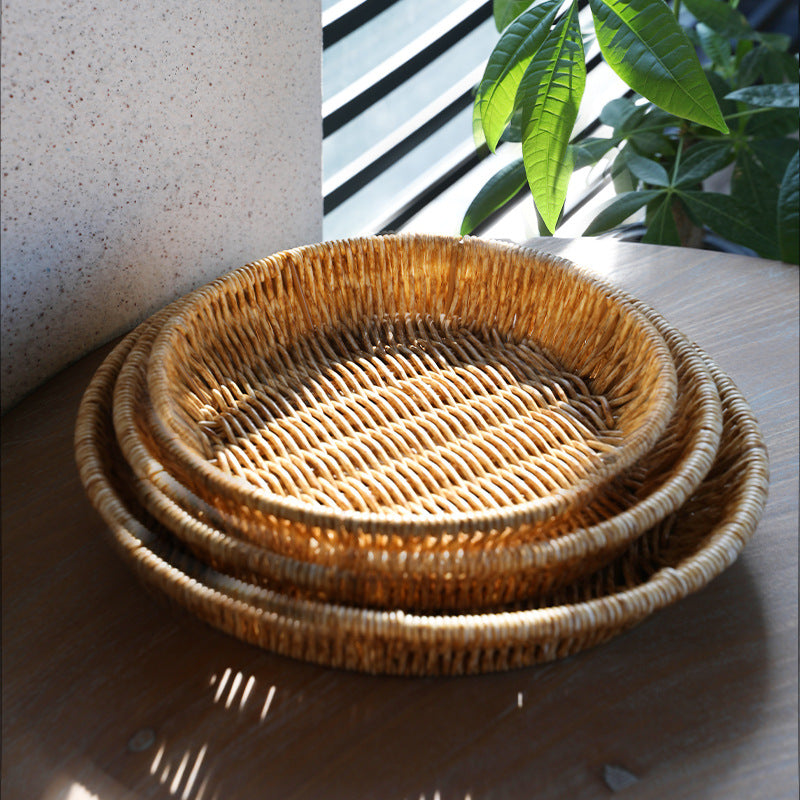 Unisex Round Bowl with Handwoven Rattan Bowlift