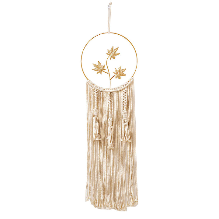 Macrame Wall Hanging Art with Leaf Design Bowlift