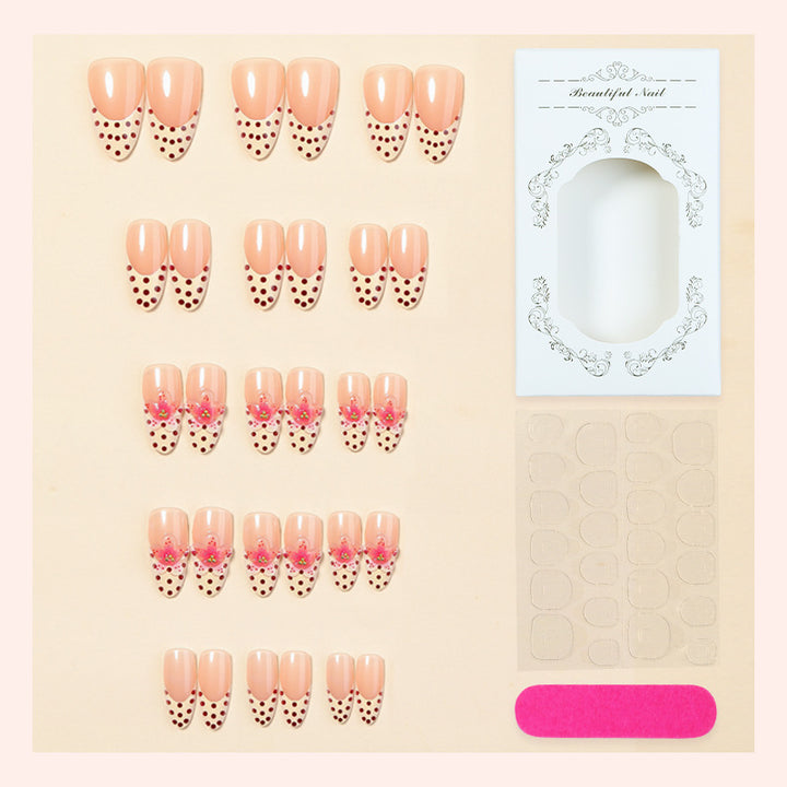 Polka Dot and Floral Press-On Nail Collection Bowlift