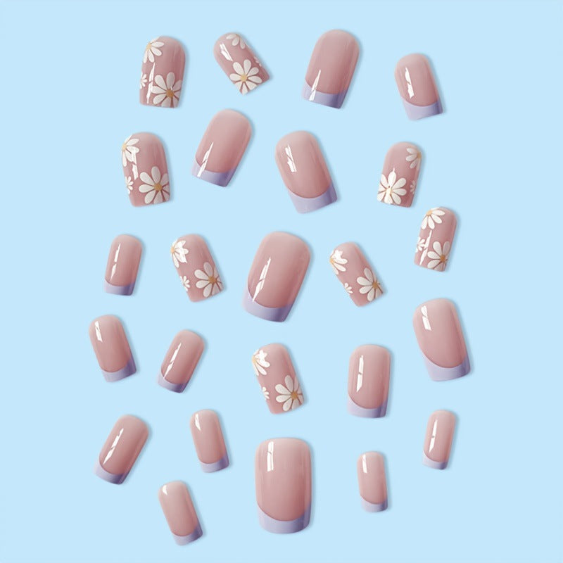 Artistic Floral Acrylic Nail Extensions Bowlift