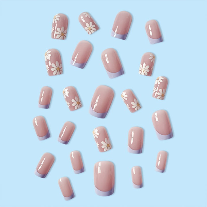 Artistic Floral Acrylic Nail Extensions Bowlift