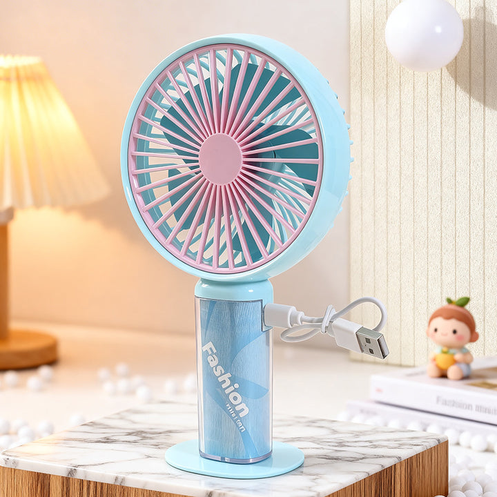 Cooling compact portable rechargeable handheld fan with detachable stand and USB charging Bowlift
