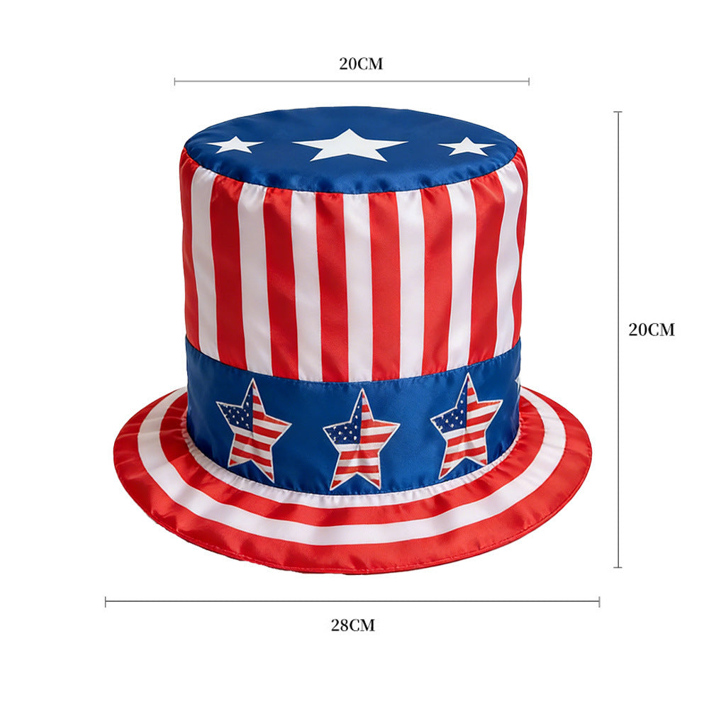 Unisex nan patriotic Fourth of July oversized novelty top hat with adjustable inner band Bowlift