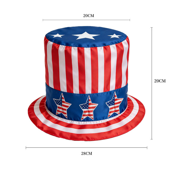 Unisex nan patriotic Fourth of July oversized novelty top hat with adjustable inner band Bowlift
