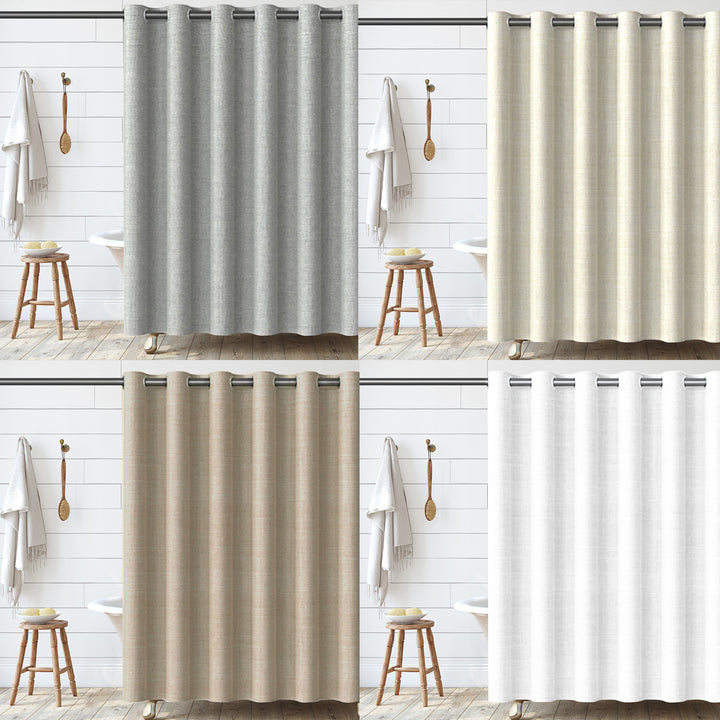 Textured Fabric Shower Curtain Bowlift 1784802088