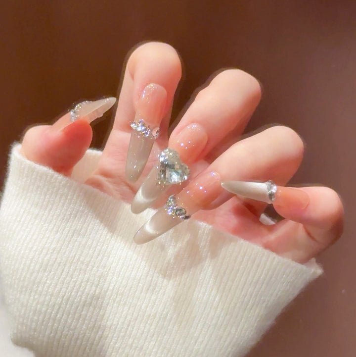 Crystal-Embellished Press-On Nail Extensions Bowlift