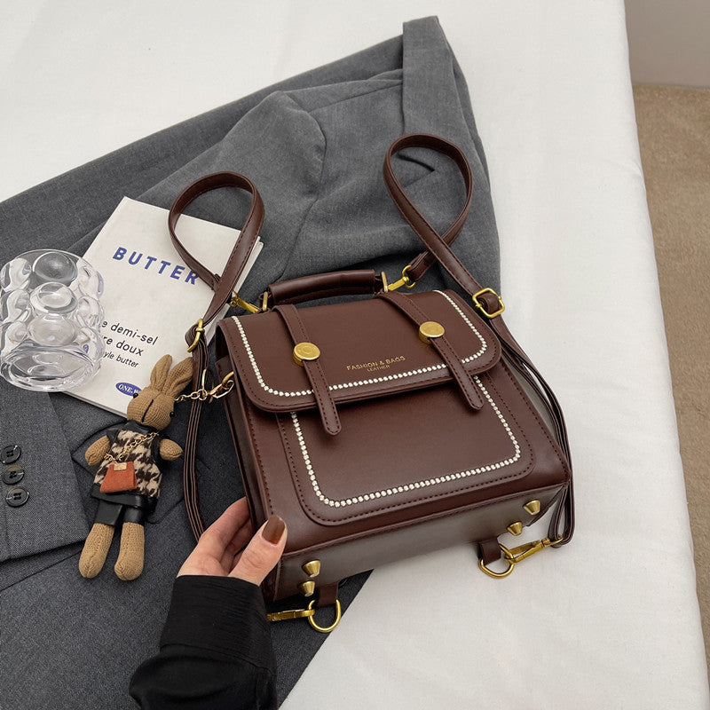 Vintage-Inspired Structured Crossbody Bag Bowlift
