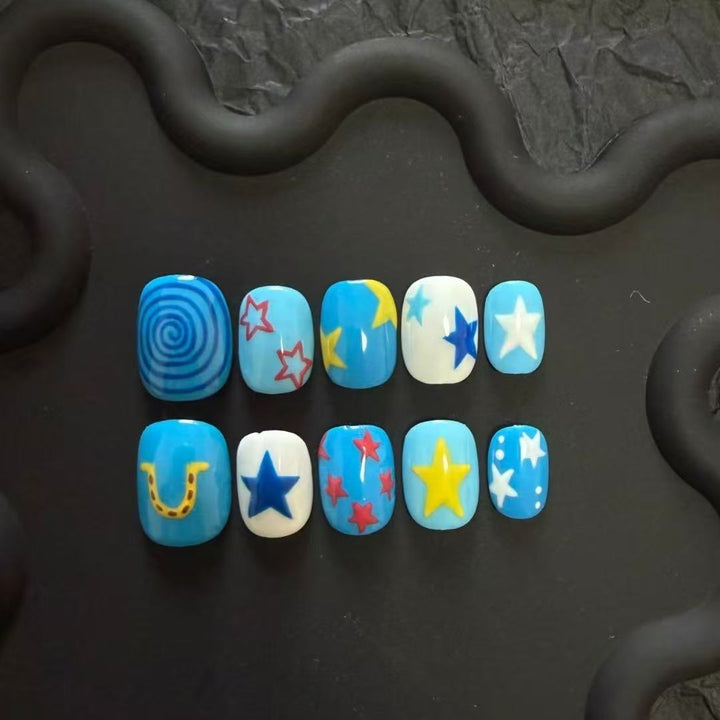 Artistic Cat-Themed Press-On Nail Art Set Bowlift