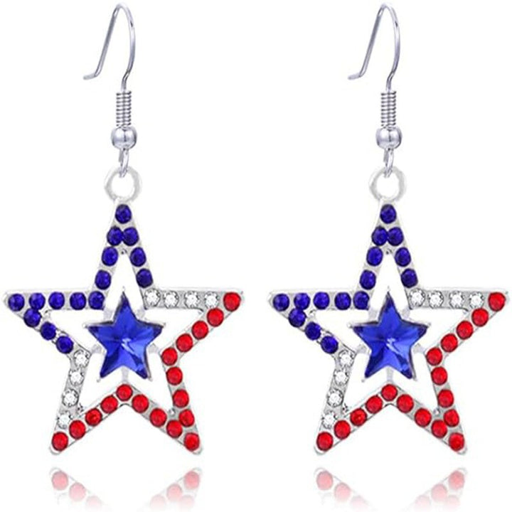 Ladies' statement star earrings with crystal embellishment and enamel coating Bowlift