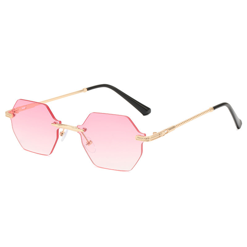 Women's hexagonal designer sunglasses with high-quality metal frame Bowlift