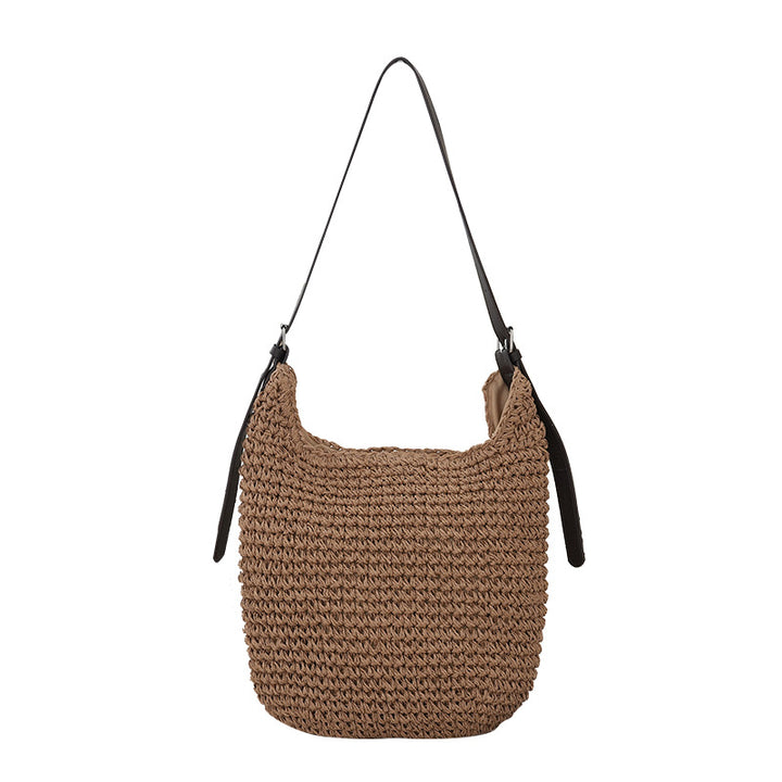 Woven Natural Material Handbag Bowlift