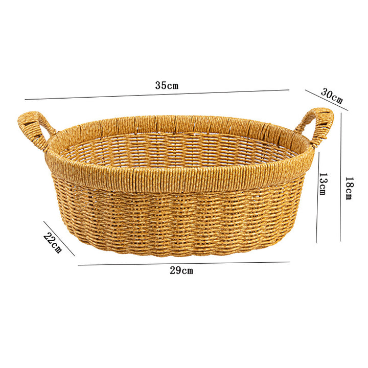 Handwoven Oval Storage Basket Bowlift