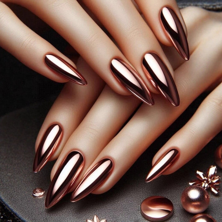 Artifical nails with Faceted Design Bowlift
