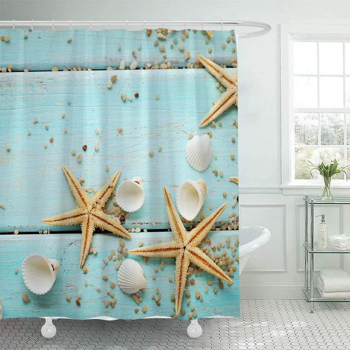 Coastal-themed Shower Curtain Bowlift