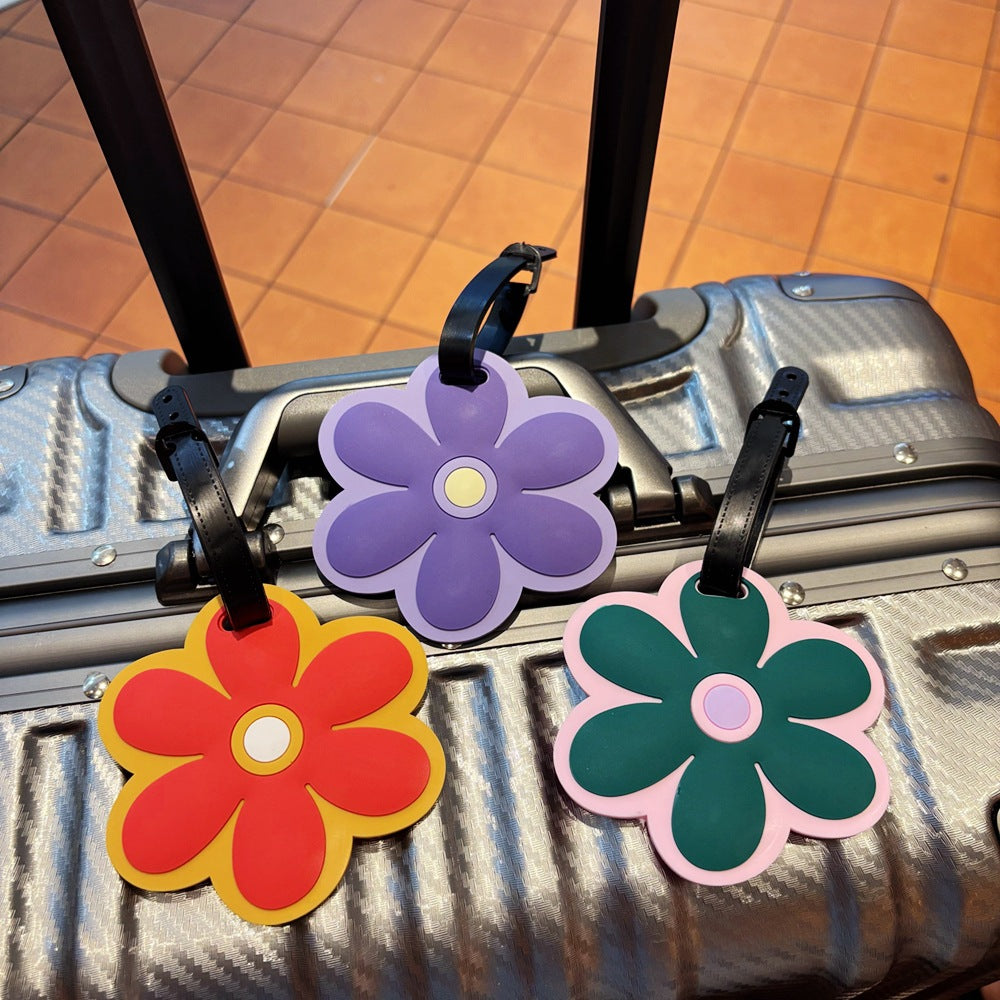 Floral silicone luggage tag with adjustable strap and embossed ID panel Bowlift