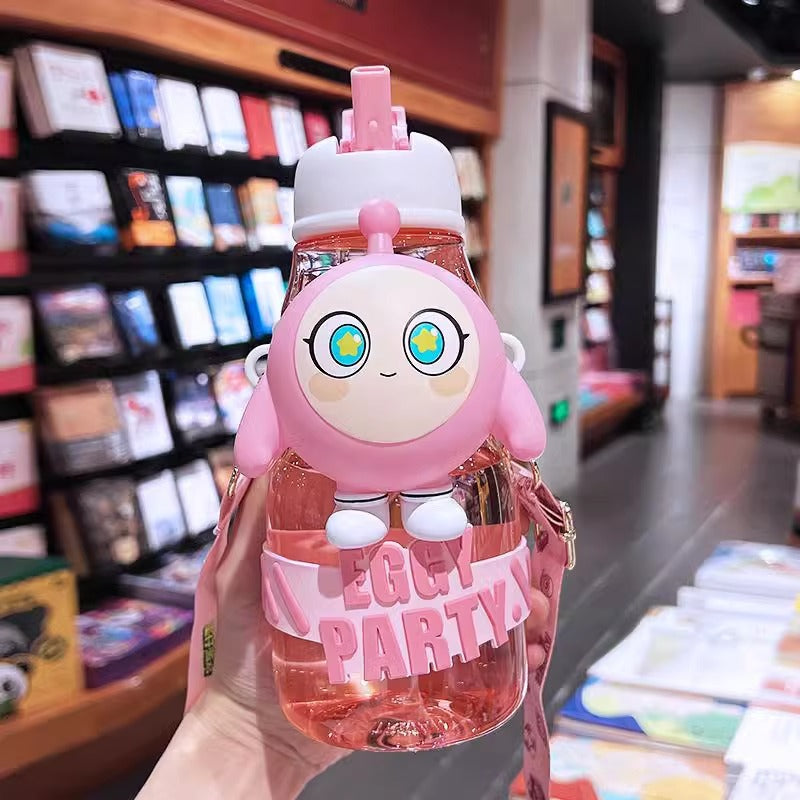 Women’s water bottle with interactive design and stylish character element Bowlift