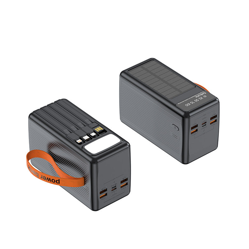 Solar Powerbank with Integrated Charging Cables and Digital Display Bowlift