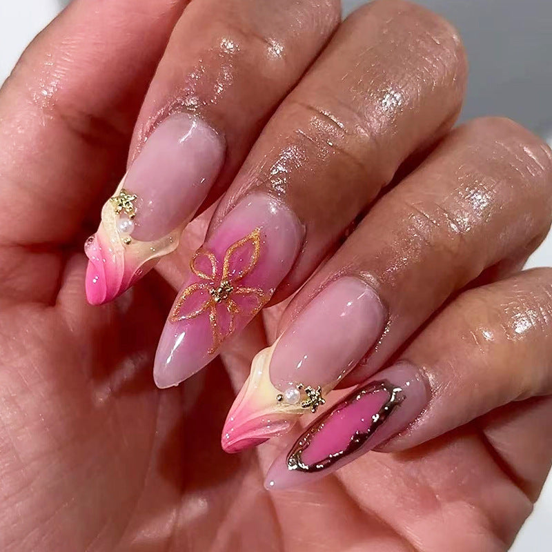 Elegant Abstract Press-On Nail Set Bowlift
