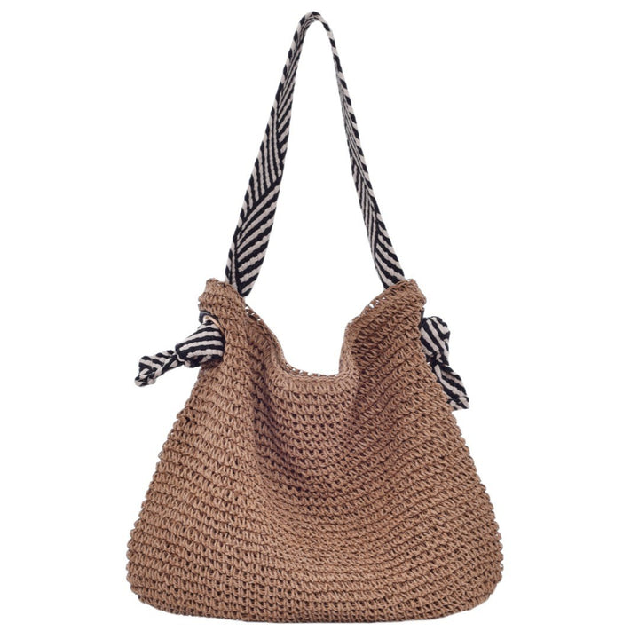 Handmade bucket bag with modern stripe pattern Bowlift