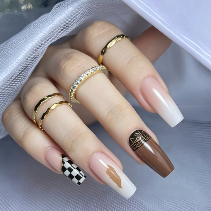 Artful Nail Art with Geometric Motifs Bowlift