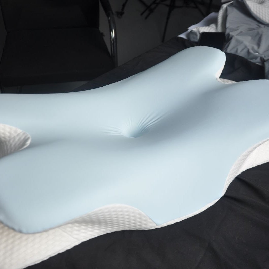 Ergonomic contour pillow with cooling surface Bowlift