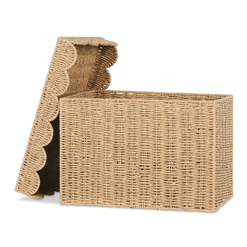 Decorative Woven Storage Chest with Lid Bowlift