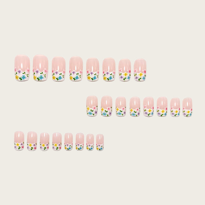 Artistic Nail Extensions with Colorful Flower Designs Bowlift
