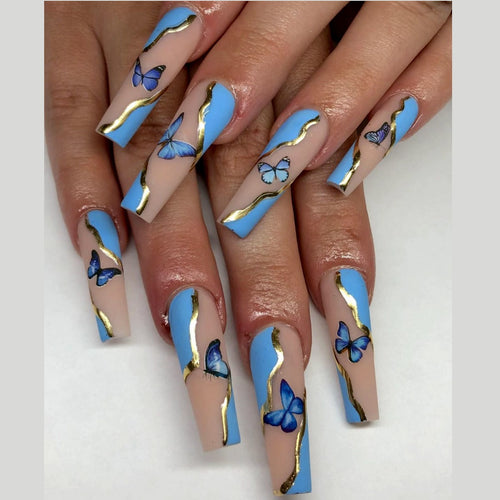Artificial nails with creative floral designs Bowlift