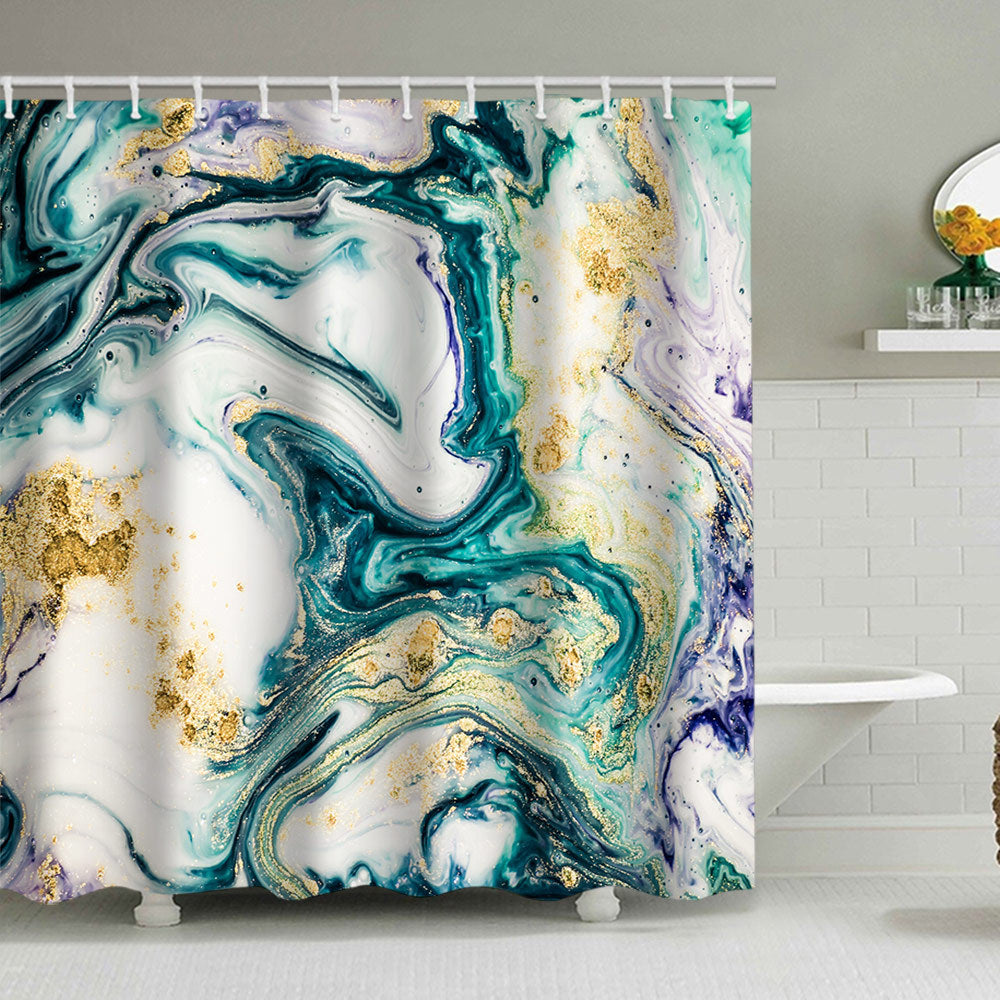 Artistic Marble Design Shower Curtain Bowlift