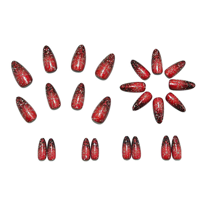 Glamorous artificial nails in winter snowflake design Bowlift