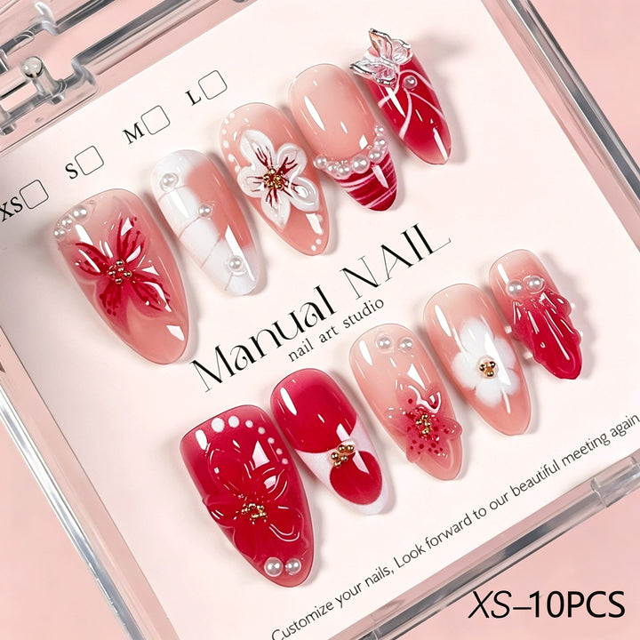 Decorative Floral Press-On Nail Art Collection Bowlift
