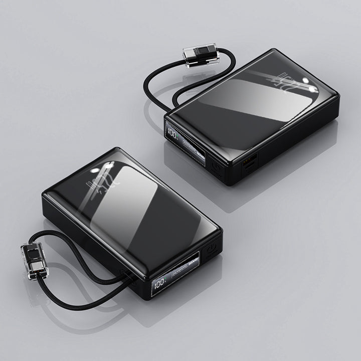 compact power bank with integrated cable and digital charging display Bowlift