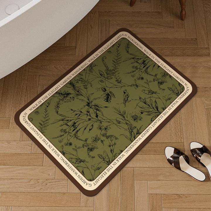 Oval Botanical Floor Mat