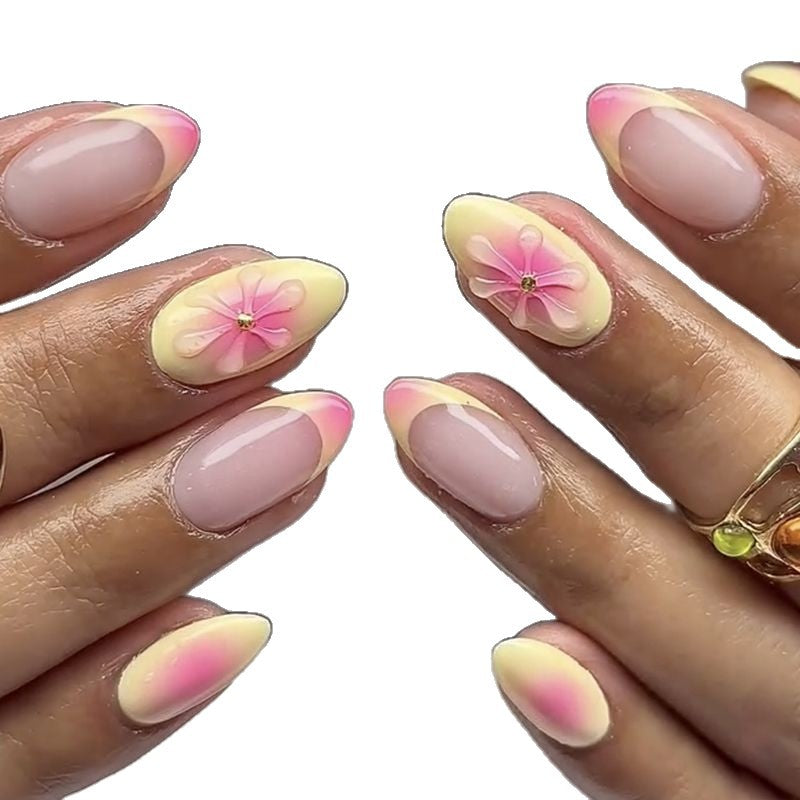 Artificial nails with flower decoration Bowlift