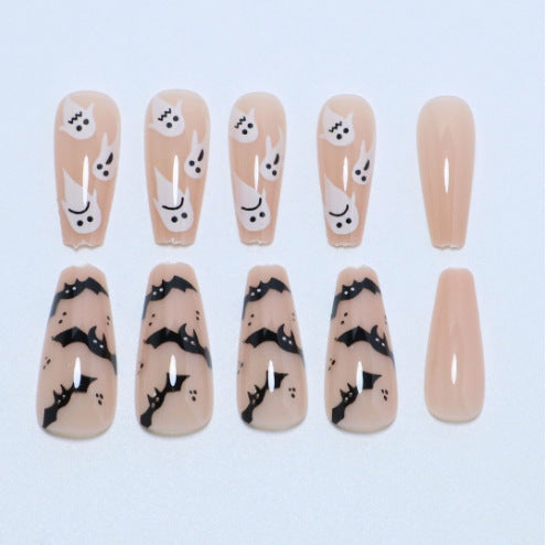 Artful Ghost-Themed Press-On Nails Bowlift
