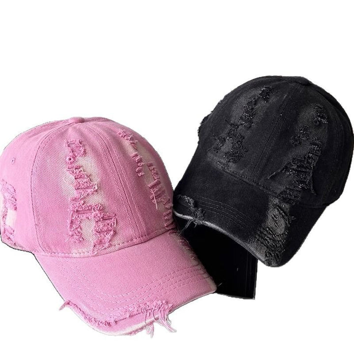 Unisex Distressed Denim Cap Bowlift