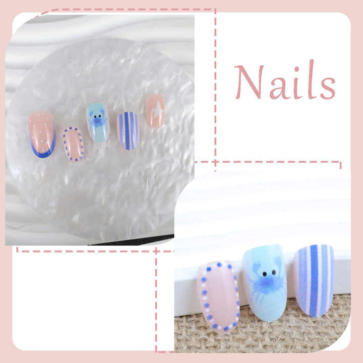 Art nail set with unique maritime motifs Bowlift