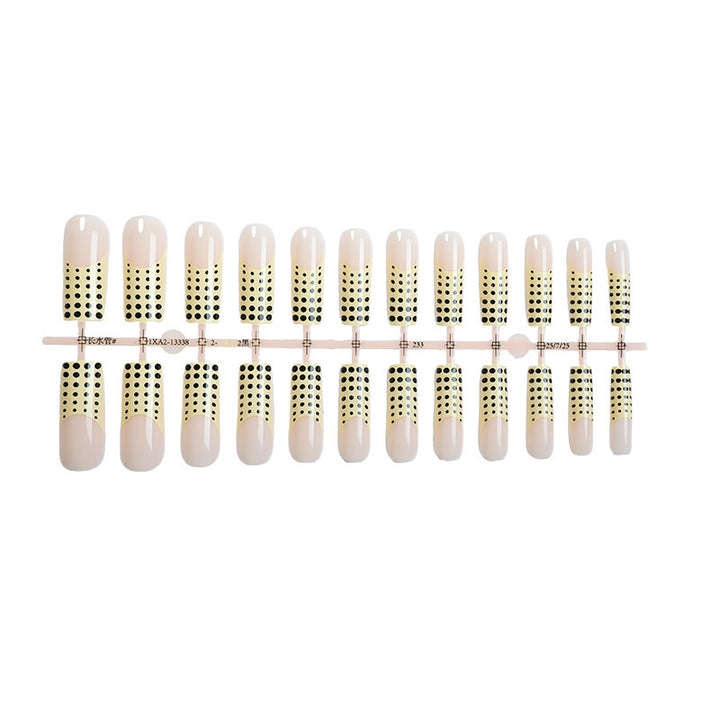 Artificial nail set with elegant dots and glitter accents Bowlift