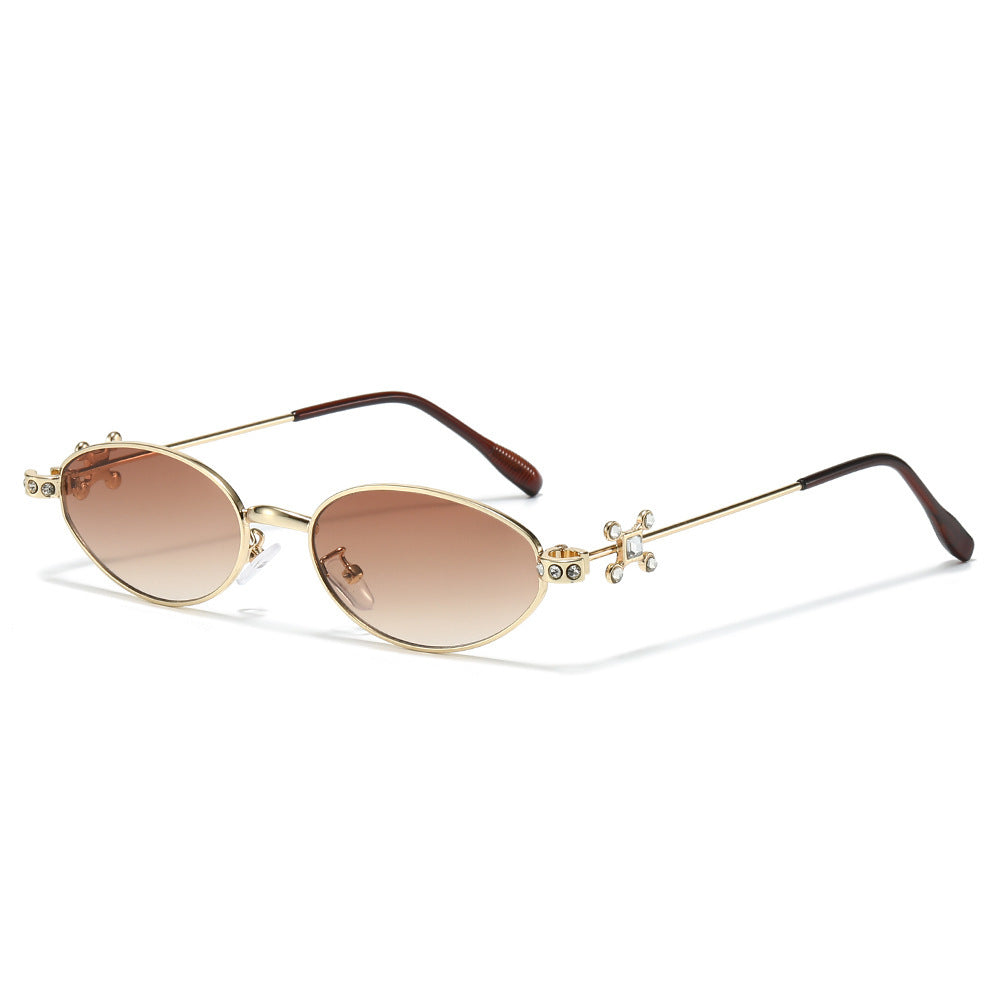 Elegant Rhinestone-Embellished Cat-Eye Sunglasses Bowlift