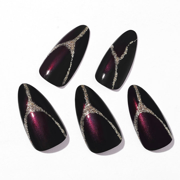 Acrylic nail set with glamorous accents and high-gloss finish Bowlift