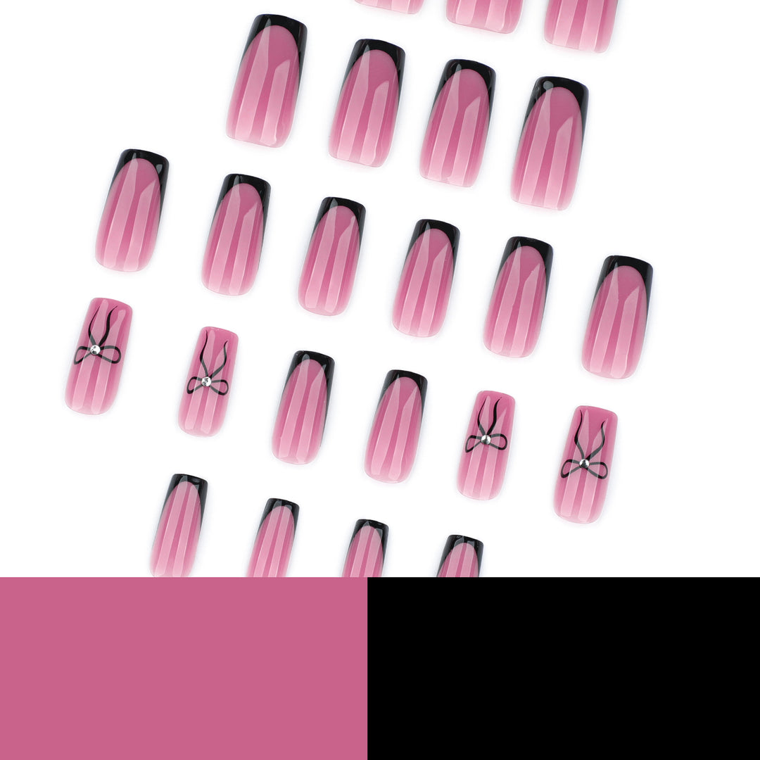 Elegant Nail Extensions with Unique Flower Design Bowlift