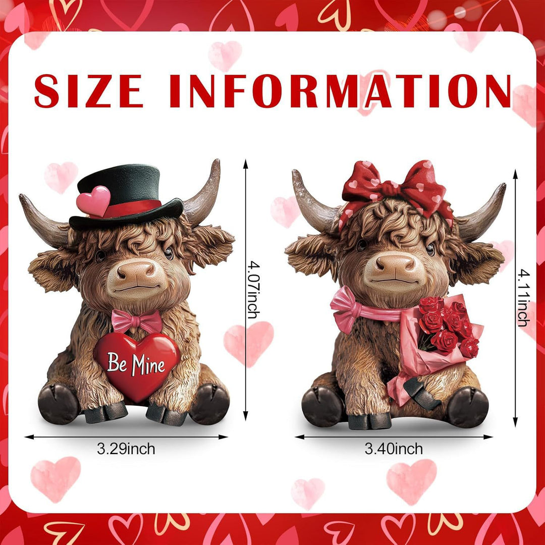 Decorative Highland Cattle Duo Stones Bowlift