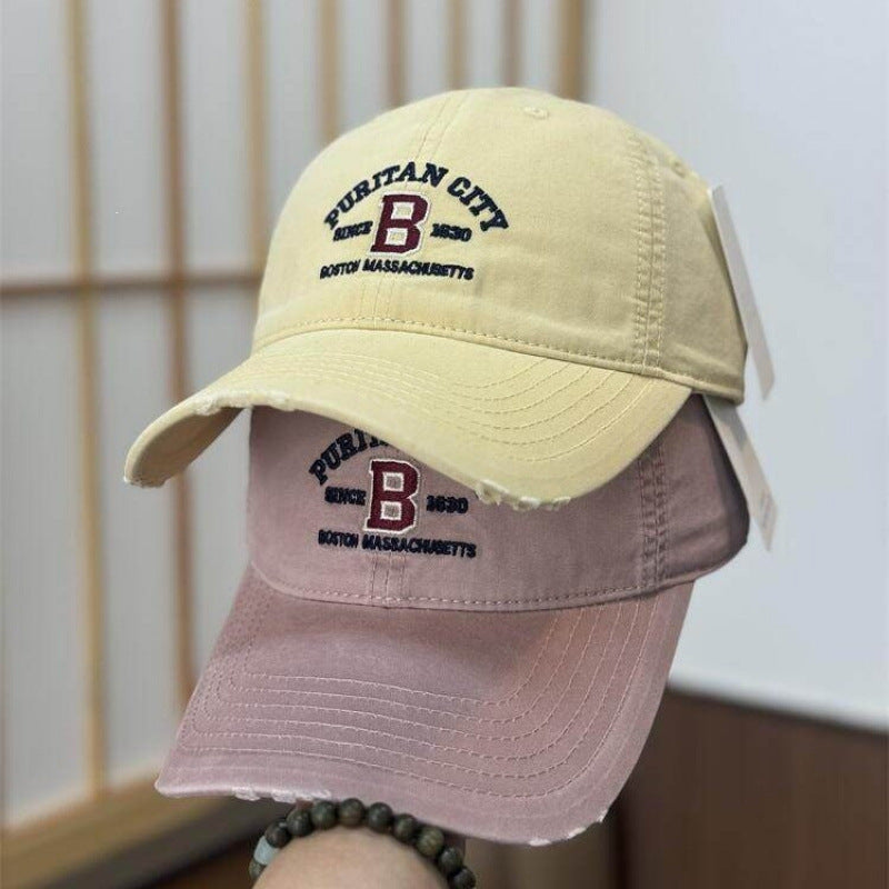 Women's Vintage Distressed Embroidered Baseball Cap Bowlift