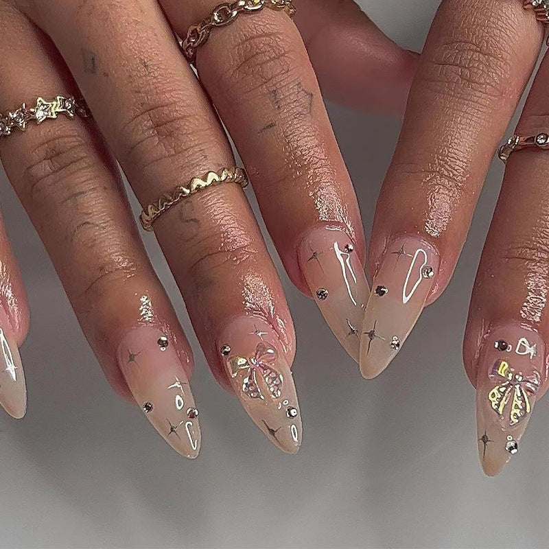 Artful stiletto nails with elegant decoration design Bowlift